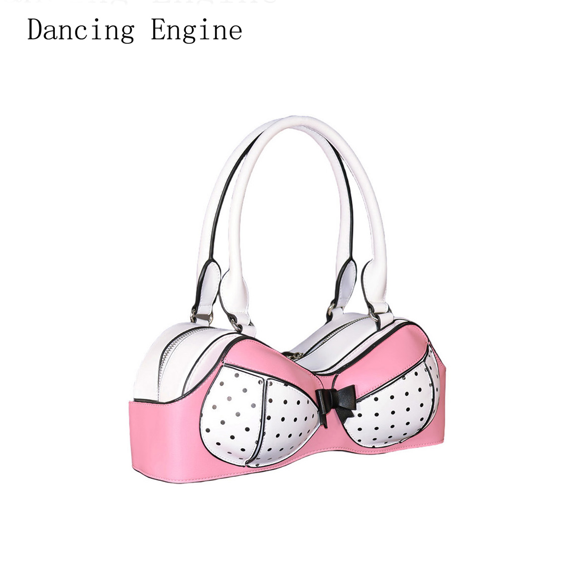 Girl Fashion Street - Funny Unique Bra Shaped Handbag Polka