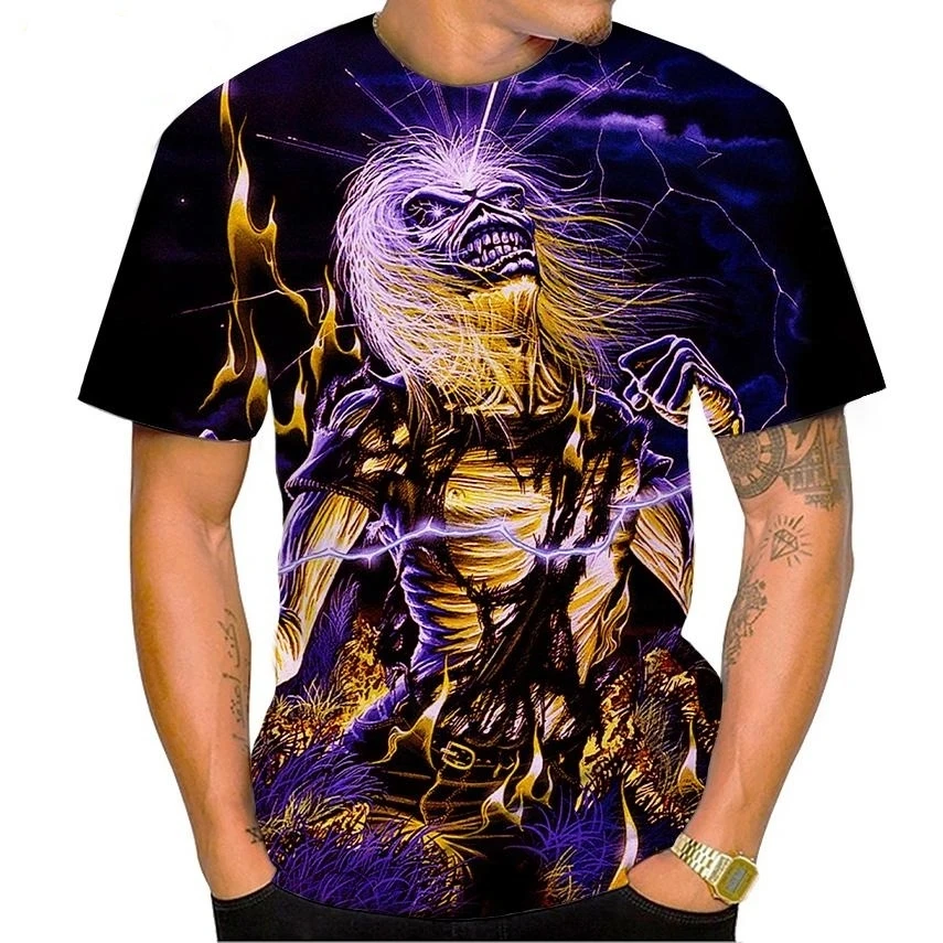 Street Fashion Dance - Men's Fashion Skull Print T-Shirt Trendy