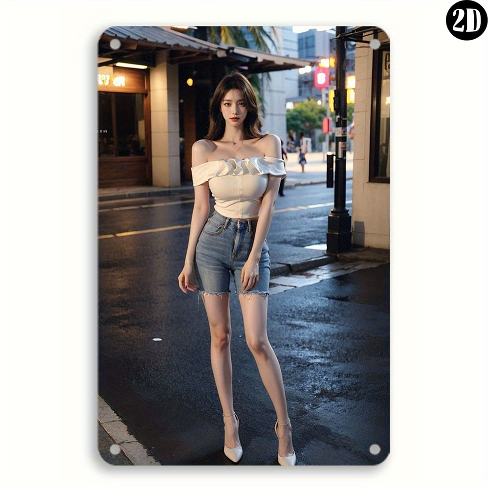 Street Fashion Definition - High-Definition Metal Tin Sign Night City
