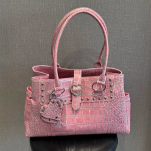 Girl Fashion Street - сумка Y2k Pink Crocodile Pattern Handbag,trendy