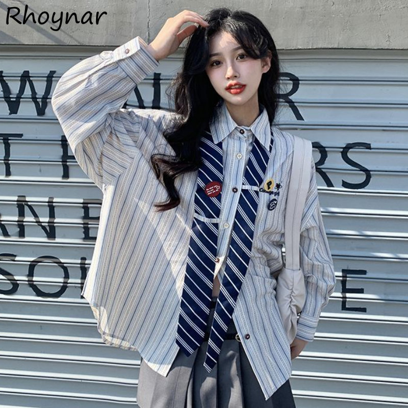 Street Fashion Youth - Áo Sọc Baggy Nữ Preppy Ngọt