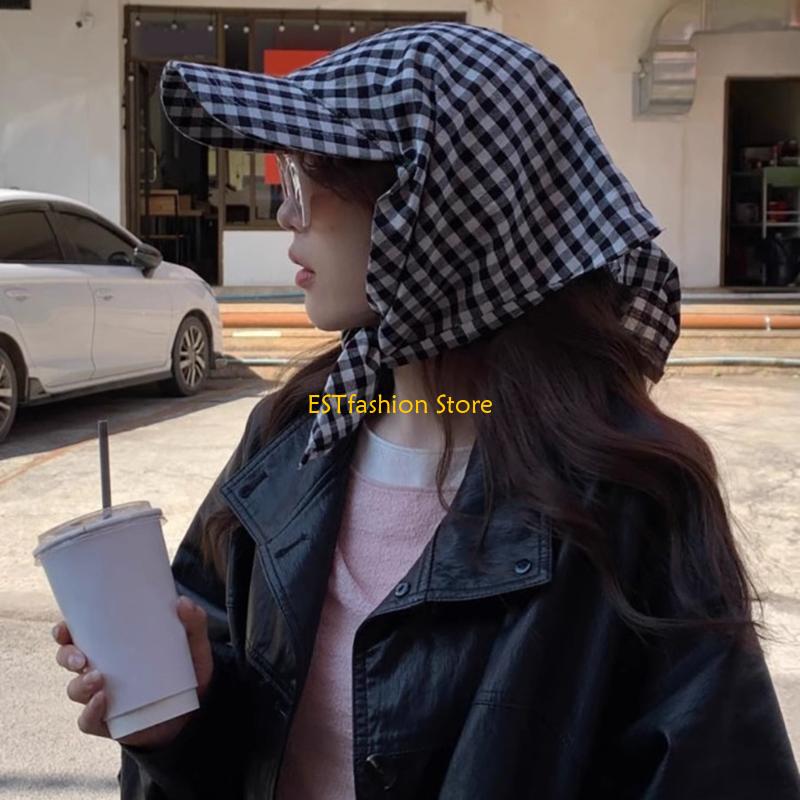 Street Fashion Reference - Y5GC Mũ khăn phổ biến Kẻ