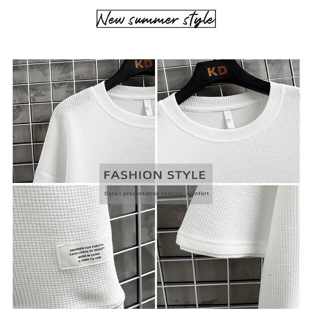 Summer Men's Waffle Knit Track - đánh giá và giá Street Fashion Dance