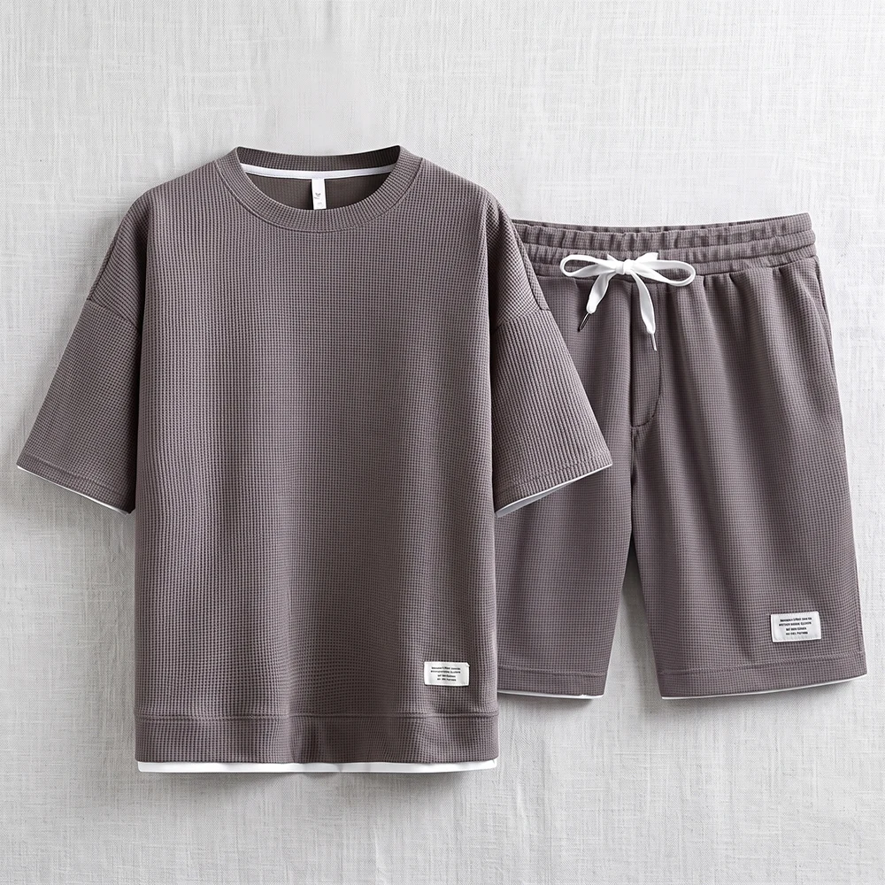 Summer Men's Waffle Knit Track - đánh giá và giá Street Fashion Dance