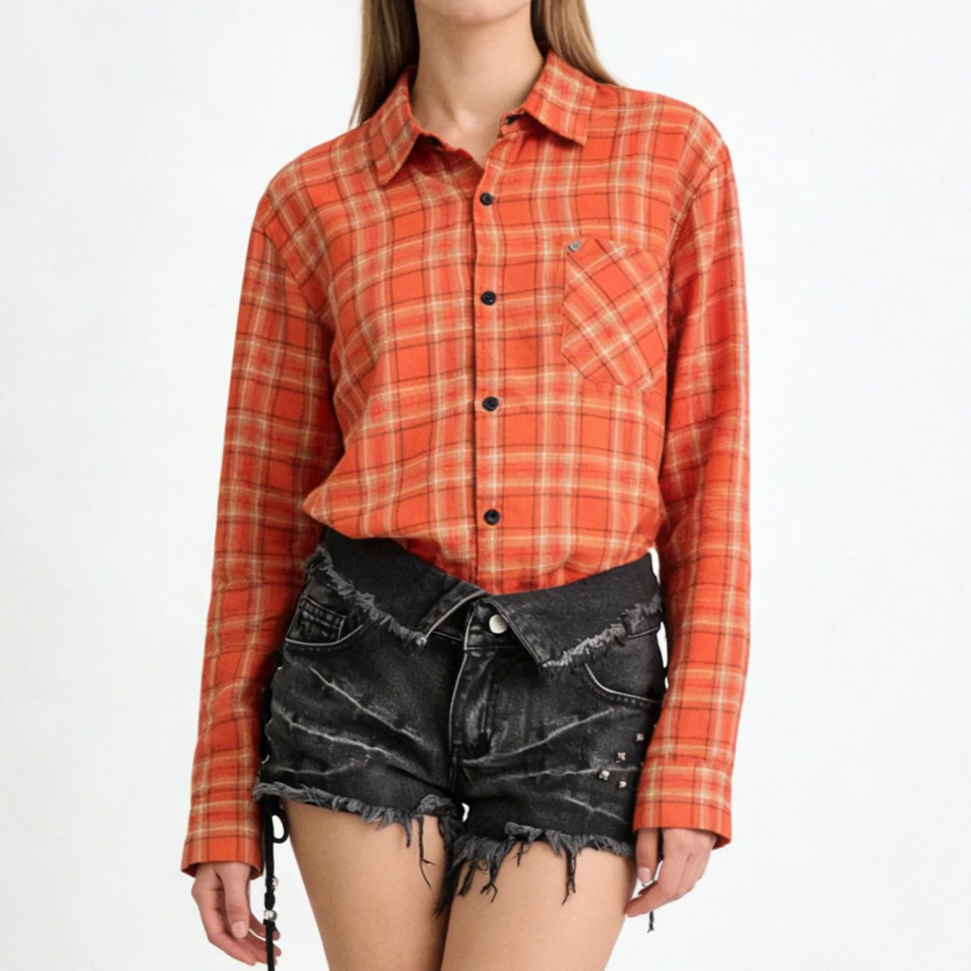 Women's Orange Collared Long S - đánh giá và giá French Street Fashion
