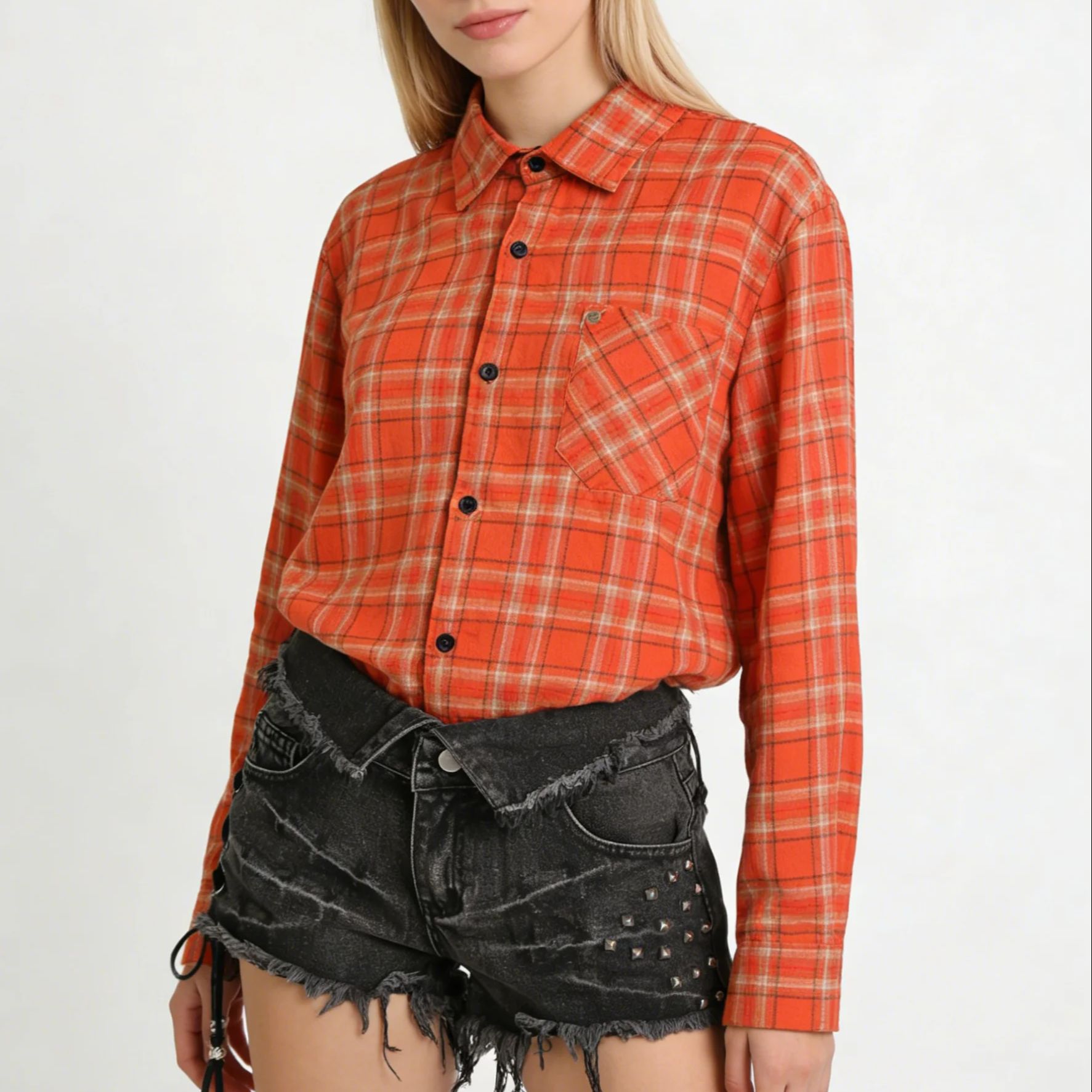 Women's Orange Collared Long S - đánh giá và giá French Street Fashion