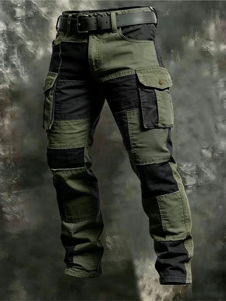 Cotton Men Cargo Pants Khaki C - đánh giá và giá Street Fashion Outfit