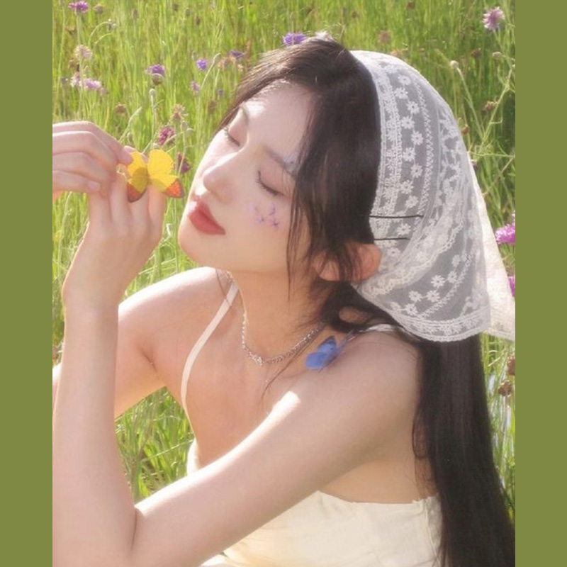 White Woven Floral Lace Hair S - đánh giá và giá French Street Fashion