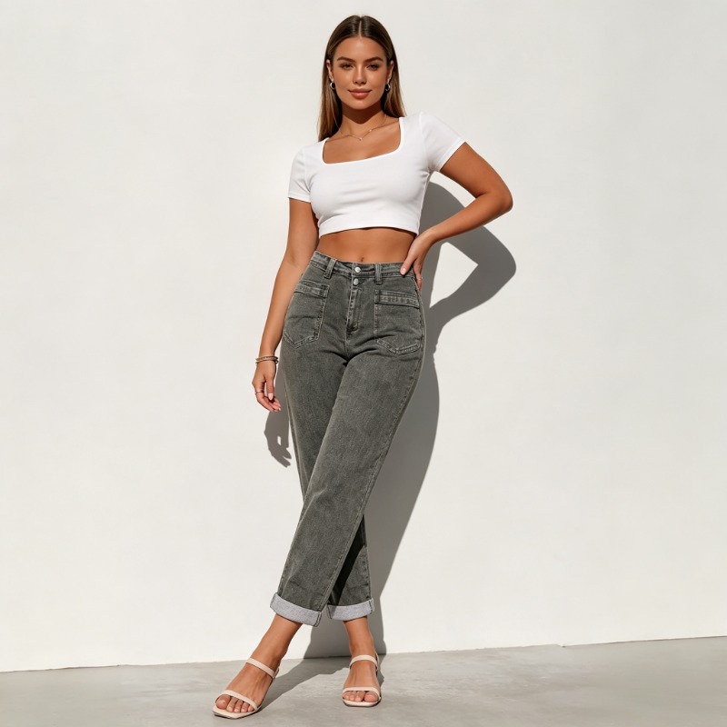 Women Plus Size American High  - đánh giá và giá Street Fashion Jeans Women
