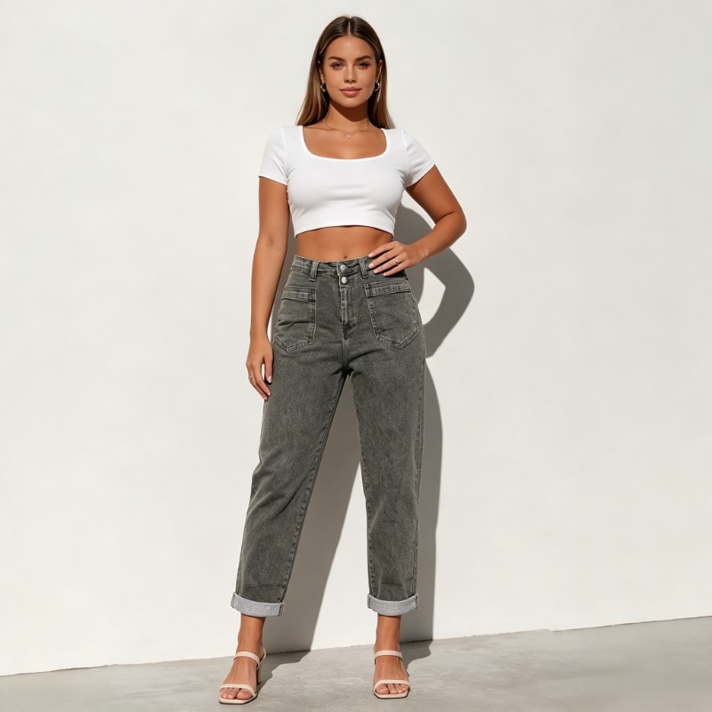 Women Plus Size American High  - đánh giá và giá Street Fashion Jeans Women