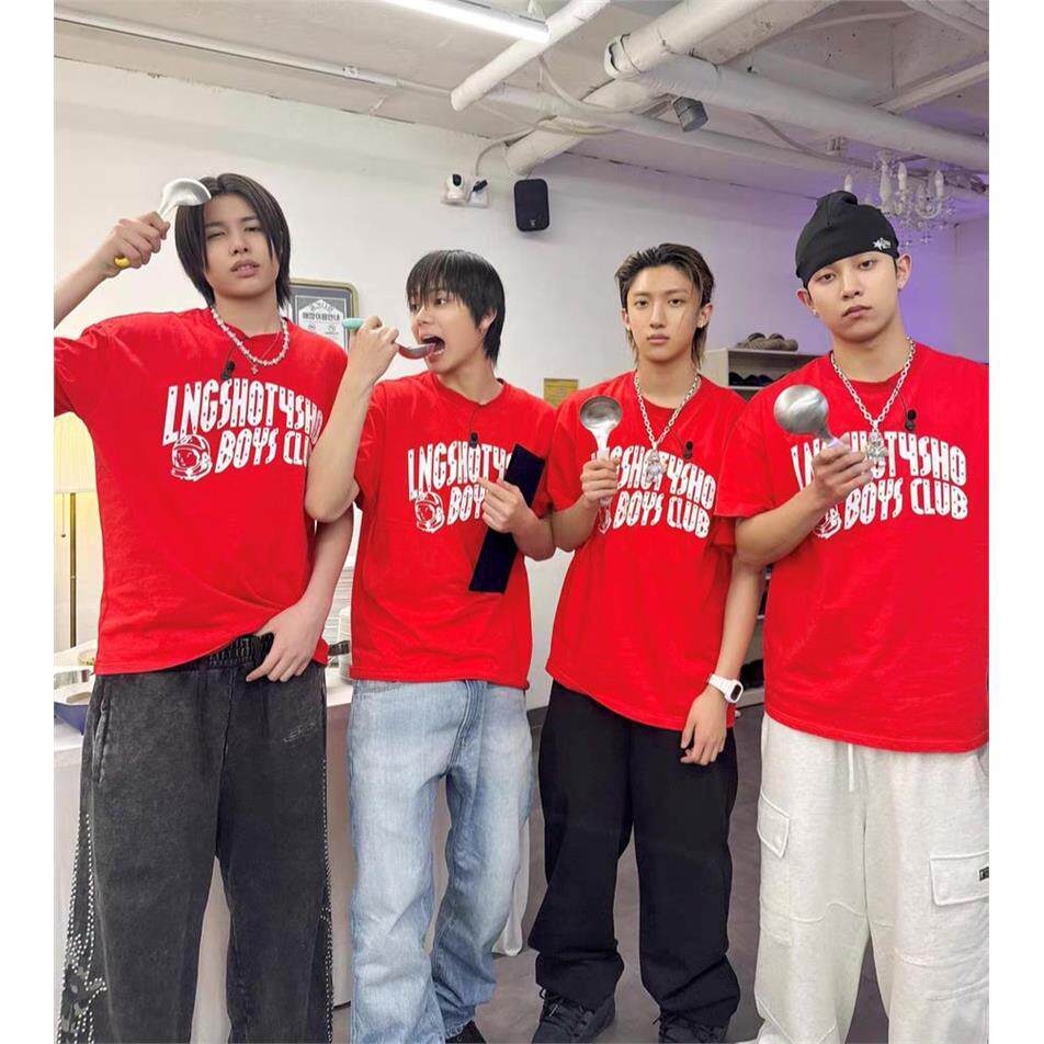 Kpop LNGSHOT Double Sided T-sh - đánh giá và giá Street Fashion Kpop
