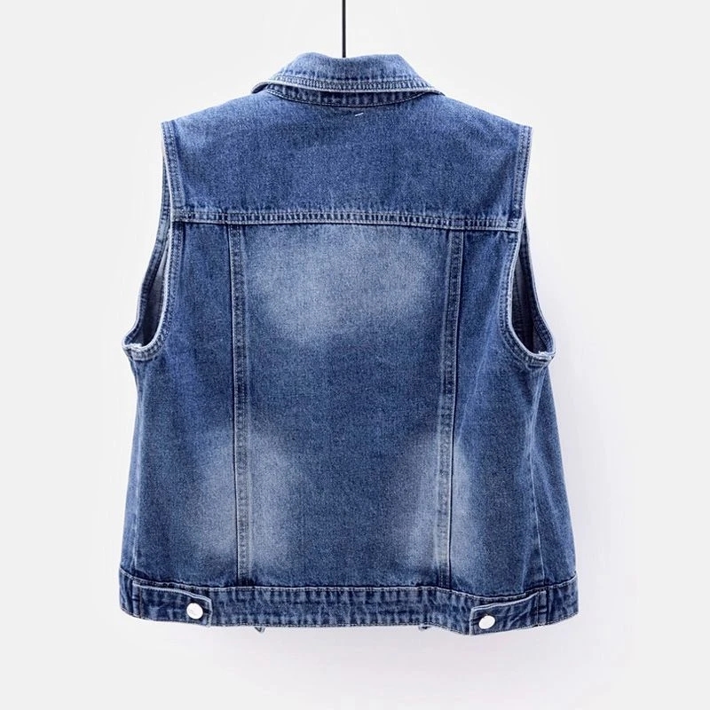 Women Denim Vest Luxury Pearls - đánh giá và giá Street Fashion Jeans Women