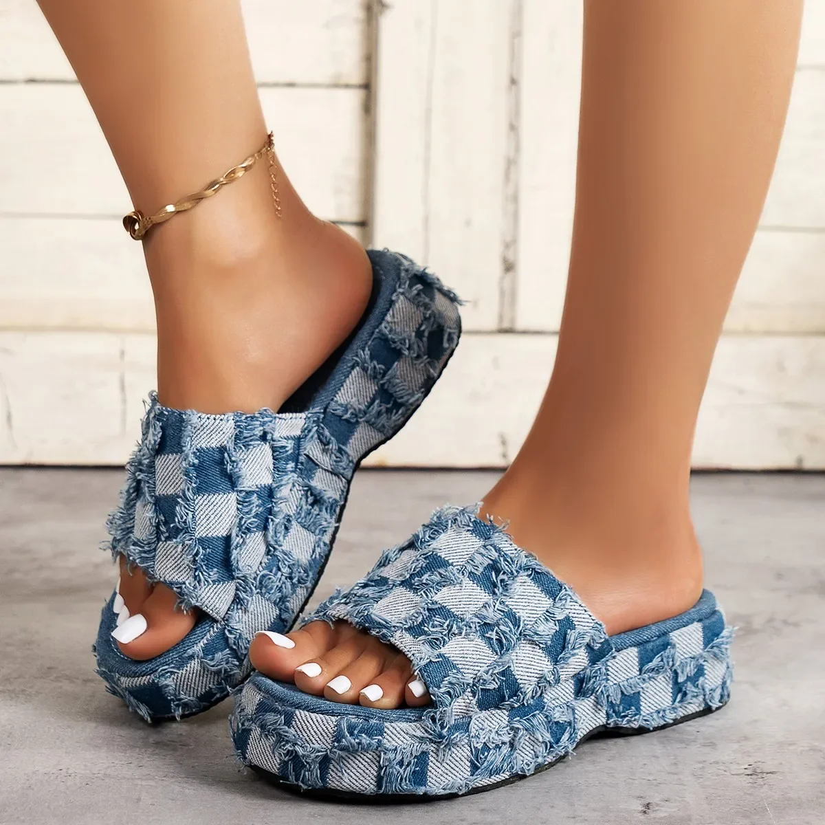 New Women Denim Slides Summer  - đánh giá và giá Street Fashion Jeans Women