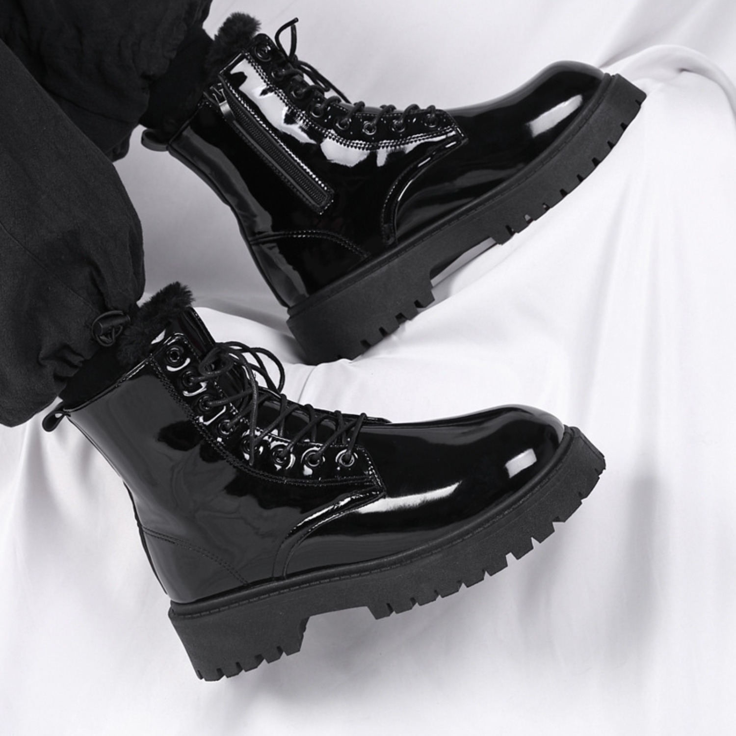 Men's warm plush high-top boot - đánh giá và giá Street Fashion Winter