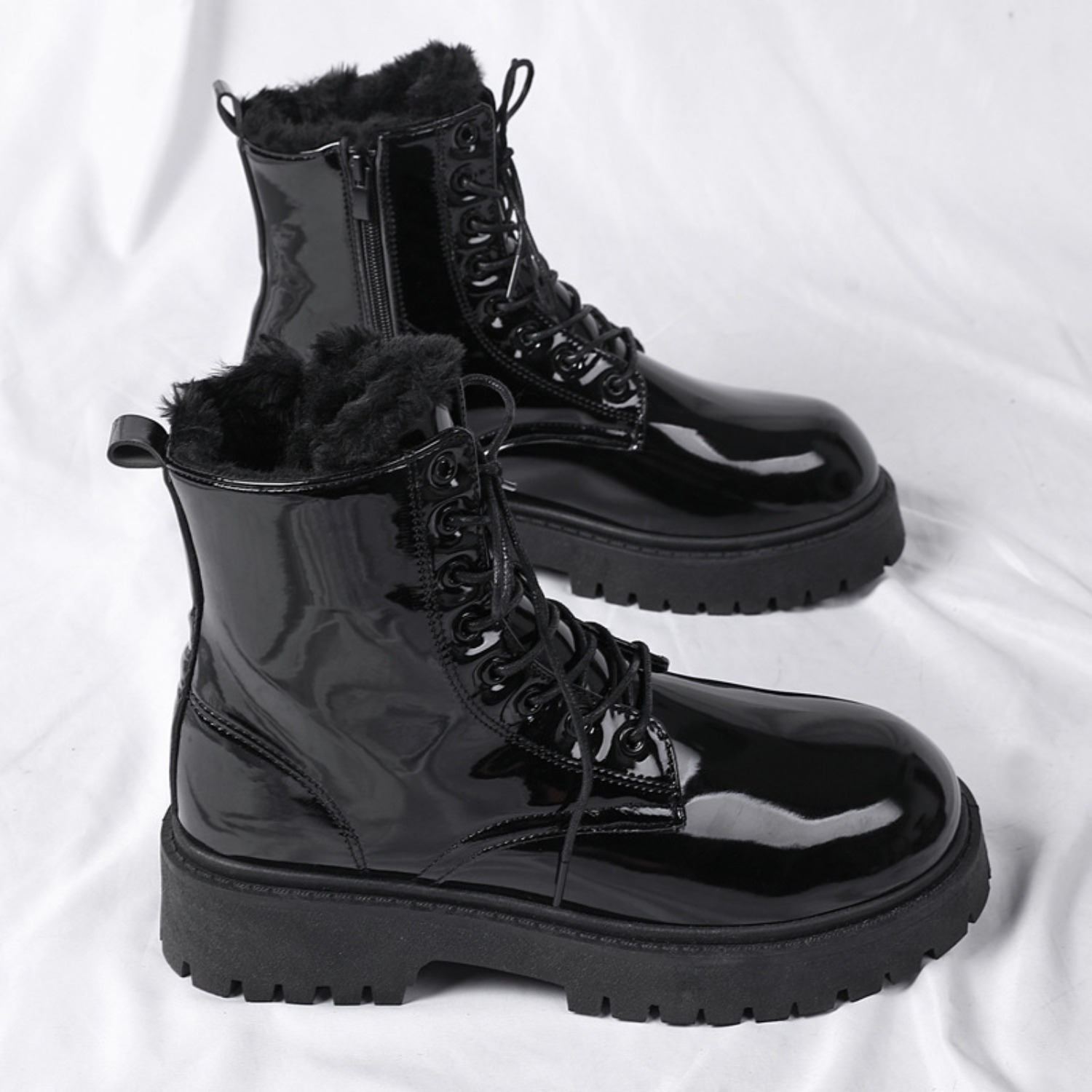 Men's warm plush high-top boot - đánh giá và giá Street Fashion Winter