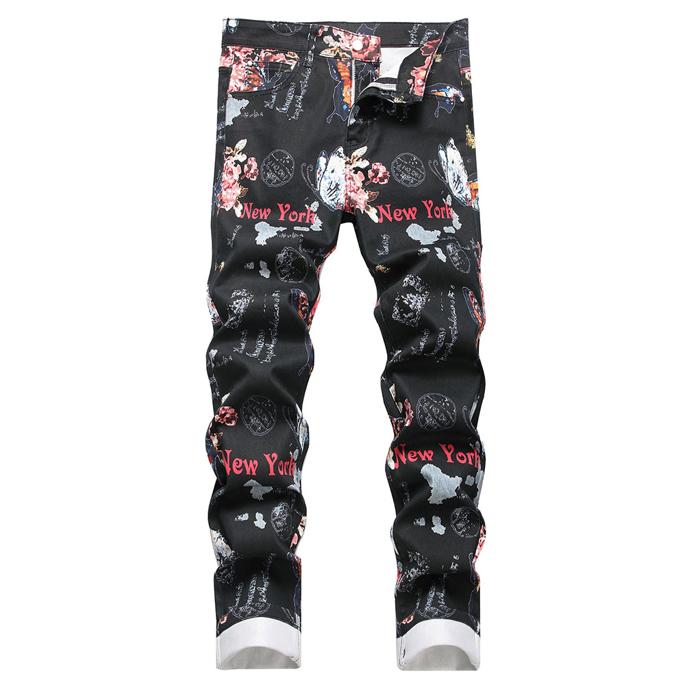 Men Digital Print Jeans Fashio - đánh giá và giá High Street Fashion New York