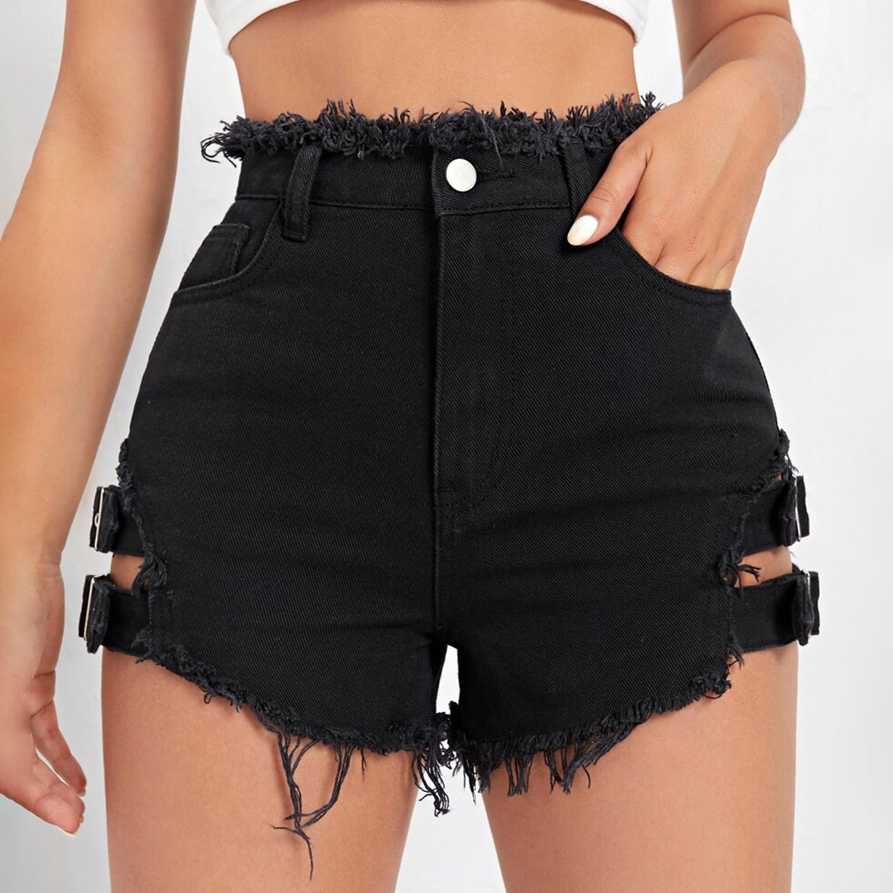 Women High Waist Denim Shorts  - đánh giá và giá Street Fashion Outfit