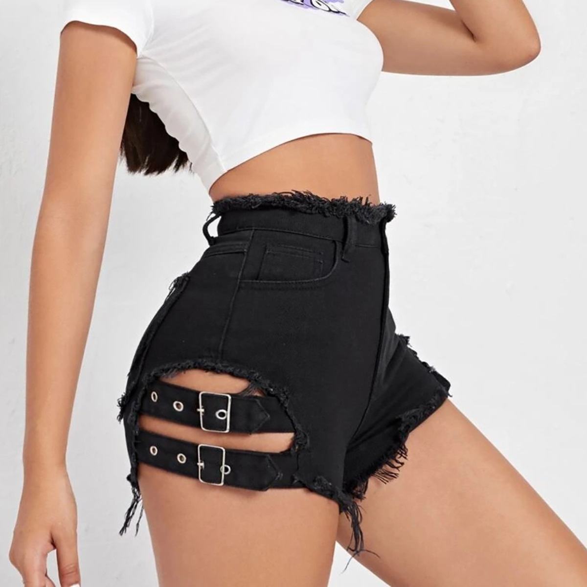 Women High Waist Denim Shorts  - đánh giá và giá Street Fashion Outfit