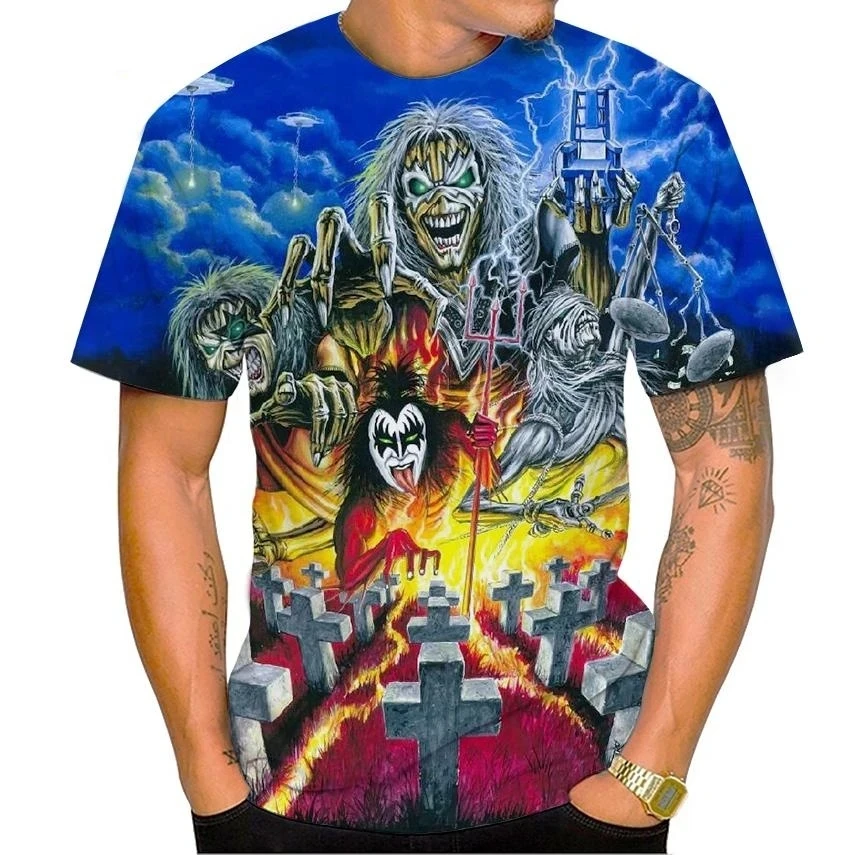 Men's Fashion Skull Print T-Sh - đánh giá và giá Street Fashion Dance