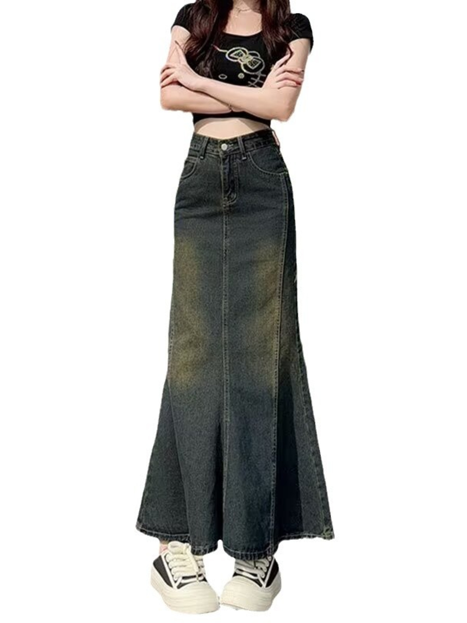 Women's Vintage Washed Denim M - đánh giá và giá Street Fashion Jeans Women