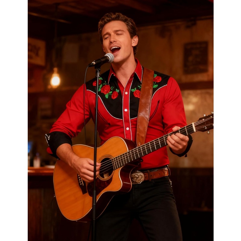 Men's Western Cowboy Shirt Lon - đánh giá và giá Street Fashion Dance