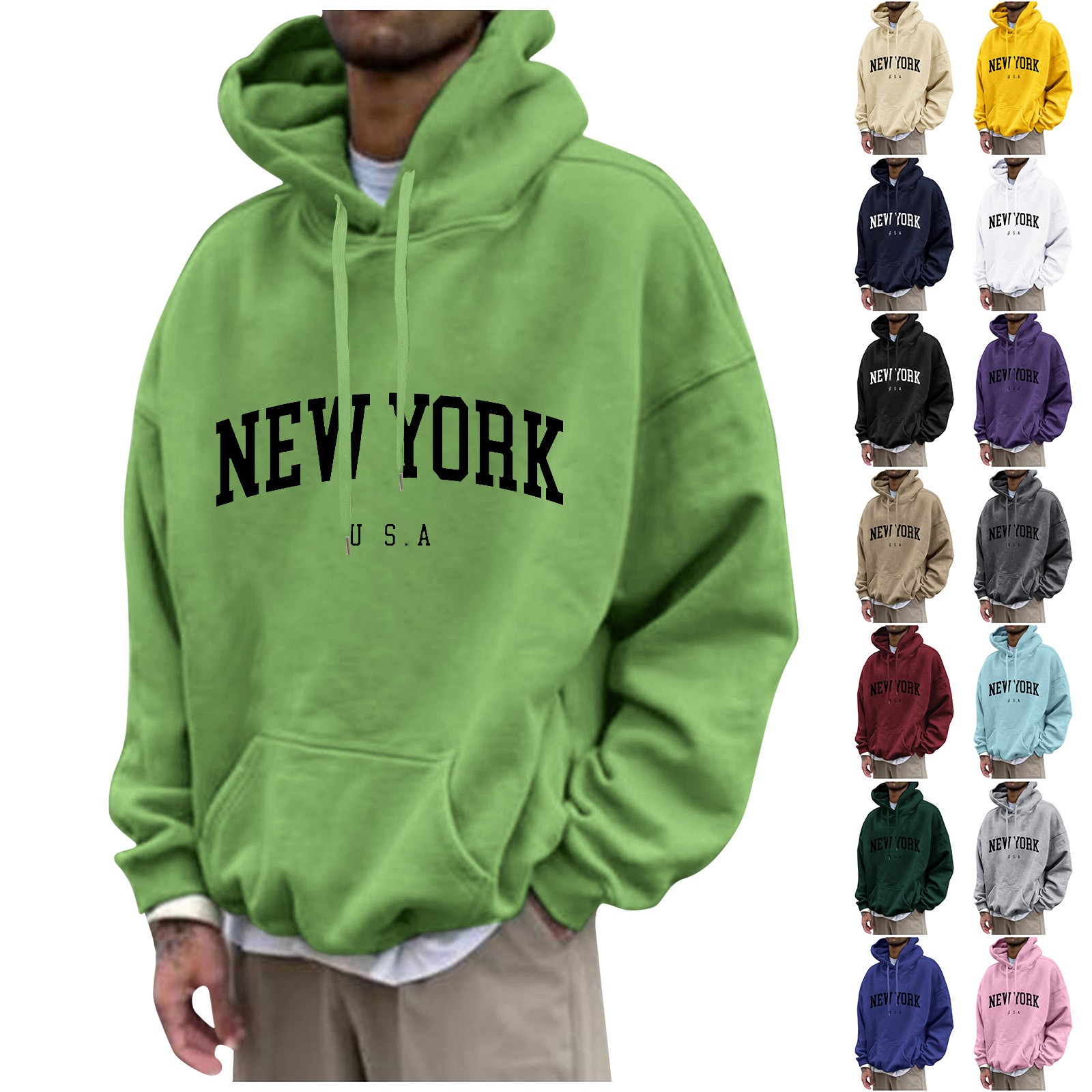 New York Print Mens Hoodies Fa - đánh giá và giá High Street Fashion New York