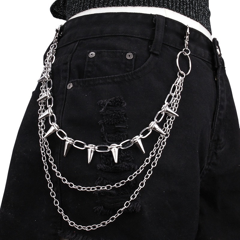 Hip Hop Punk Rock Metal Pants  - đánh giá và giá Street Fashion Jeans Women