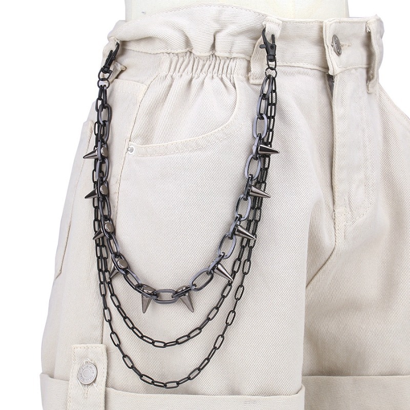 Hip Hop Punk Rock Metal Pants  - đánh giá và giá Street Fashion Jeans Women