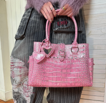 сумка Y2k Pink Crocodile Patte - đánh giá và giá Girl Fashion Street