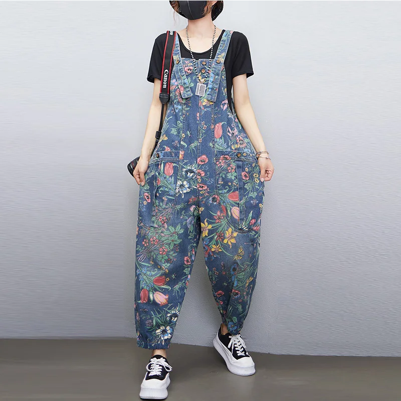 Casual Streetwear Print Floral - đánh giá và giá Street Fashion Jeans Women