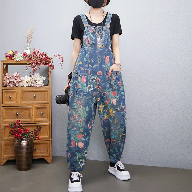 Casual Streetwear Print Floral - đánh giá và giá Street Fashion Jeans Women
