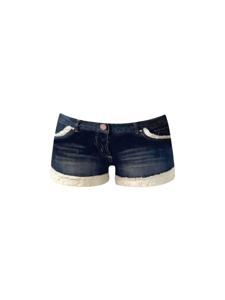 Low Waist Bootcut Denim Shorts - đánh giá và giá Girl Fashion Street