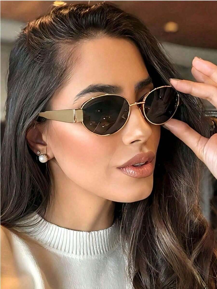 New Retro High-End Metal Oval  - đánh giá và giá Street Fashion Glasses
