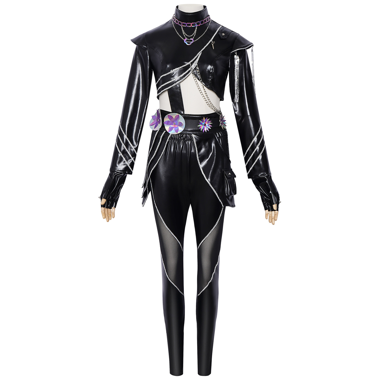 Kpop Outfits Women Black Purpl - đánh giá và giá Street Fashion Dance
