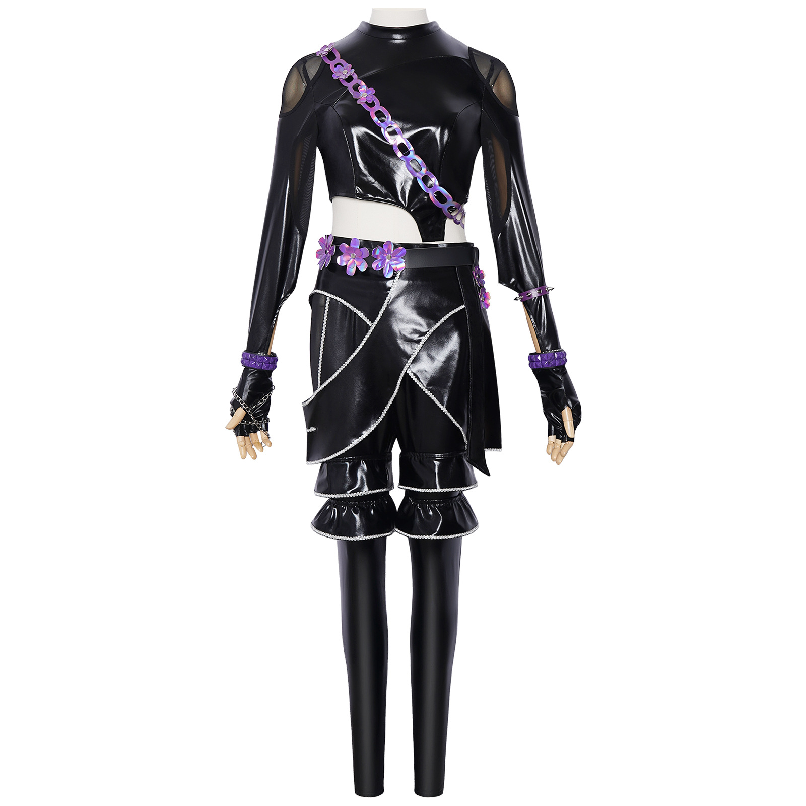 Kpop Outfits Women Black Purpl - đánh giá và giá Street Fashion Dance